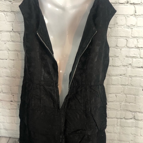 Black Tiered Textured Floral Print Party Cocktail Sleeveless Layer Dress 16 - Picture 7 of 9